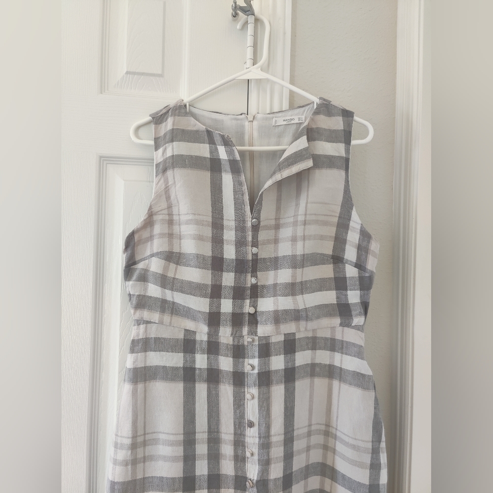 mango - linen sleeveless dress - size M - Picture 5 of 5